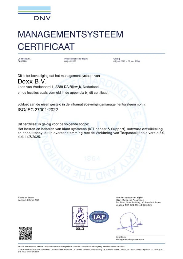 ISO 27001 Certificaat NL
